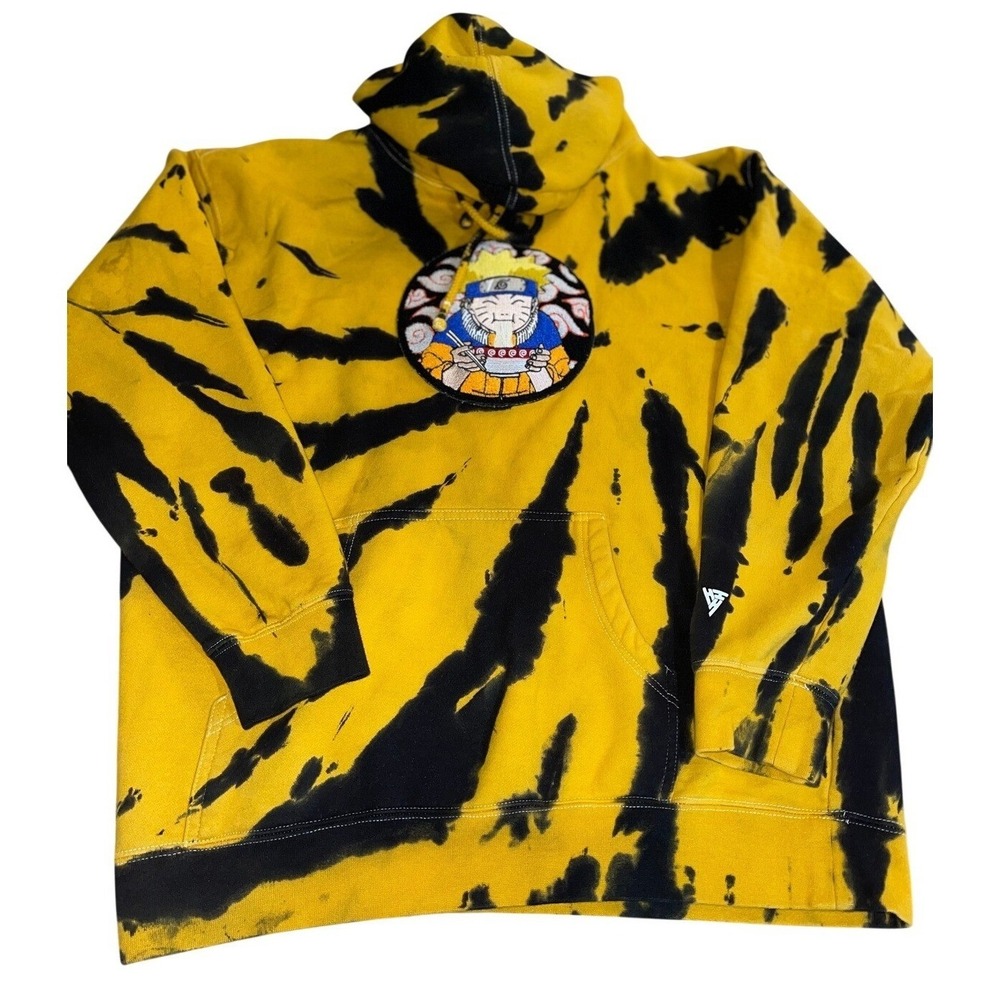 Naruto Uzumaki Ramen Hoodie Yellow Black Tie Dye Anime Naruto Shippuden Sweatshi